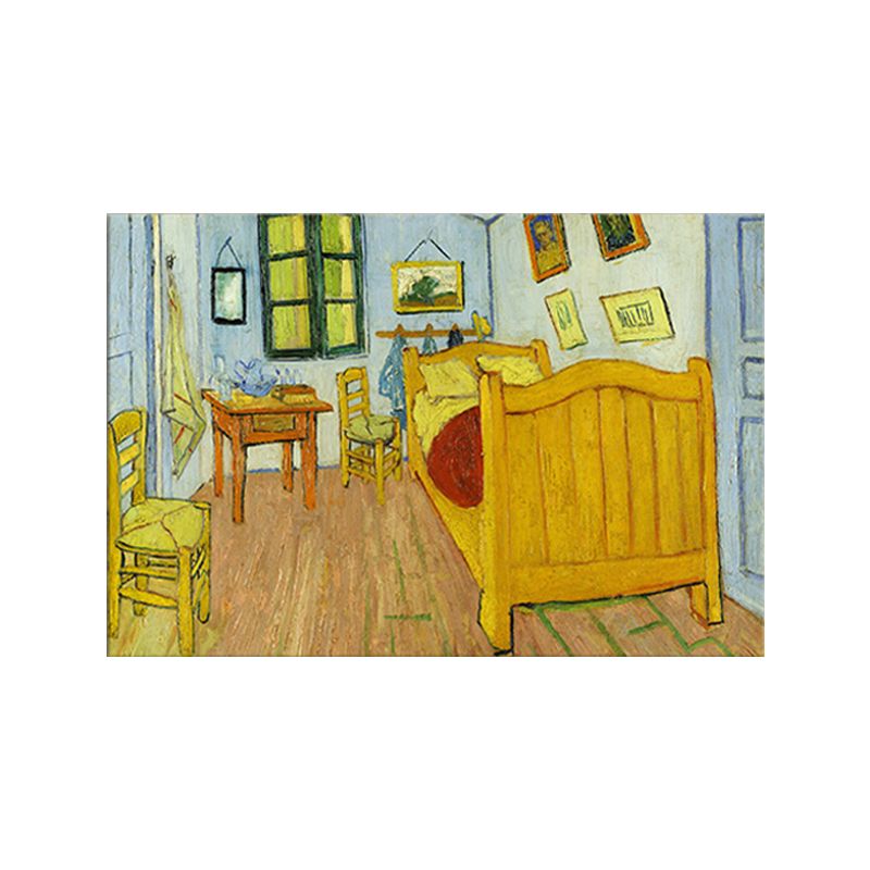 Vincents Bedroom in Arles Painting Rust Classical House Interior Wall Art in Yellow