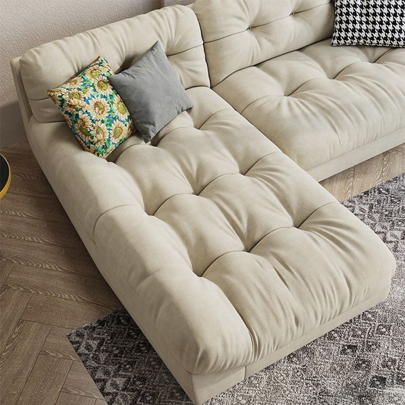 Scandinavian 33.85 " H Armless Tufted Sofa & Chaise for Living Room