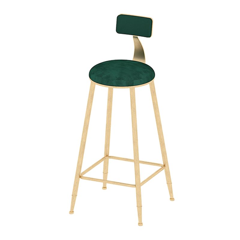 Scandinavian Counter-height Stool Round Velvet Counter Stool for Living Room