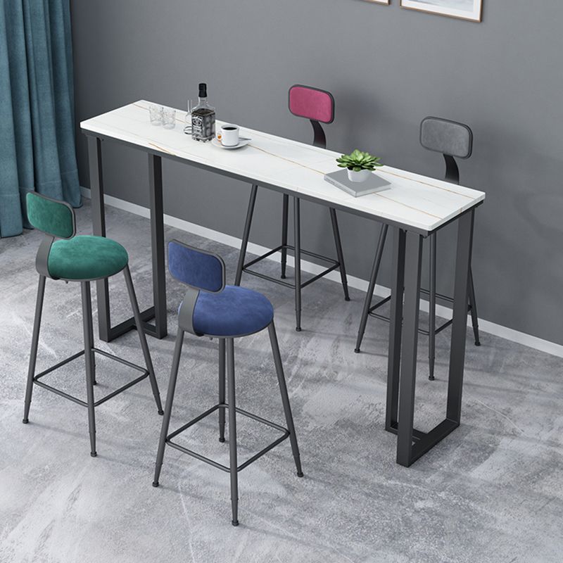 Rectangle Industrial Style Bar Table 42-inch Height Iron Pedestal Bistro Table