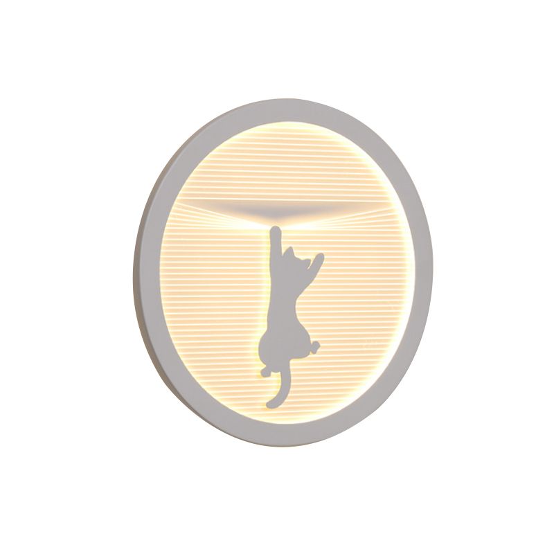 Circular Bedside Surface Wall Spliques A acrílico Led de la pared de la pared de la pared con diseño paraguas/nubes/pájaros en blanco