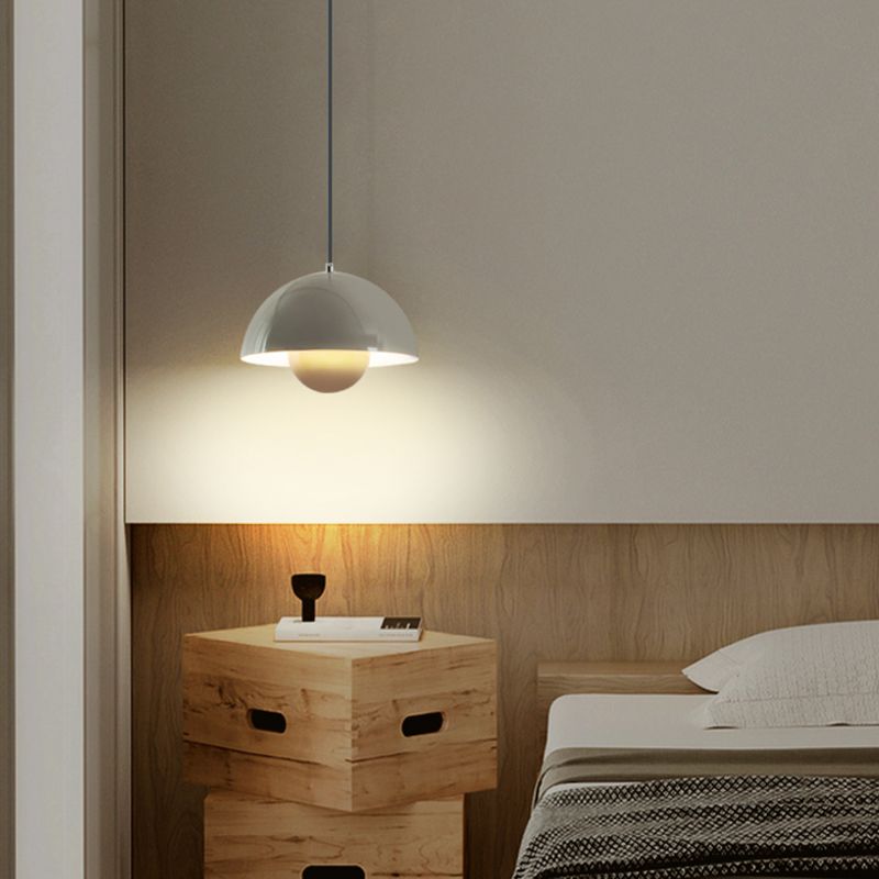 Colorful Bud Shape Pendant Light Nordic Aluminum 10.5" Wide Hanging Pendant for Bedroom