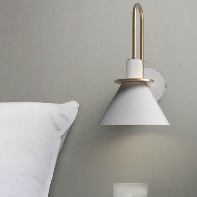Conical Bedroom Wall Lighting Fixture Metal Minimalist-Style Wall Sconce Lighting
