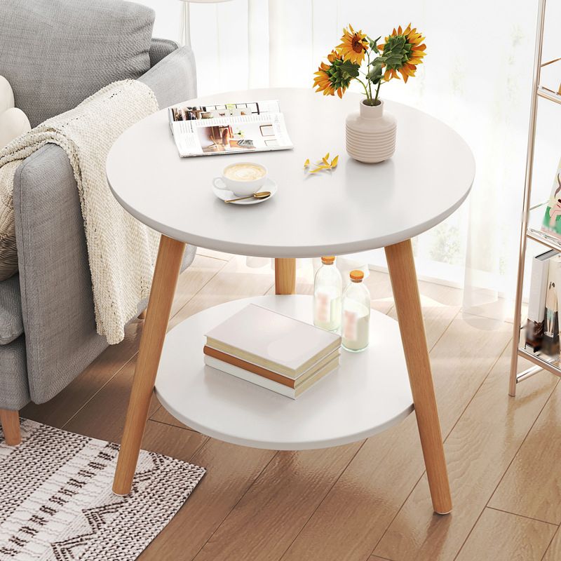 Scandinavian 3 Legs End Table Dia 15.7"/19.7"/23.6" Round Wood Side Table