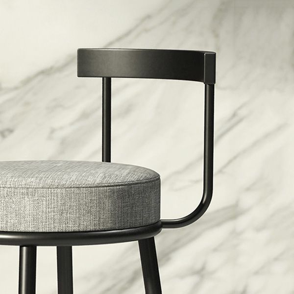 Modern Armless Backrest Counter Stool Iron Cashier Bar Stool with Cushion and Pedal