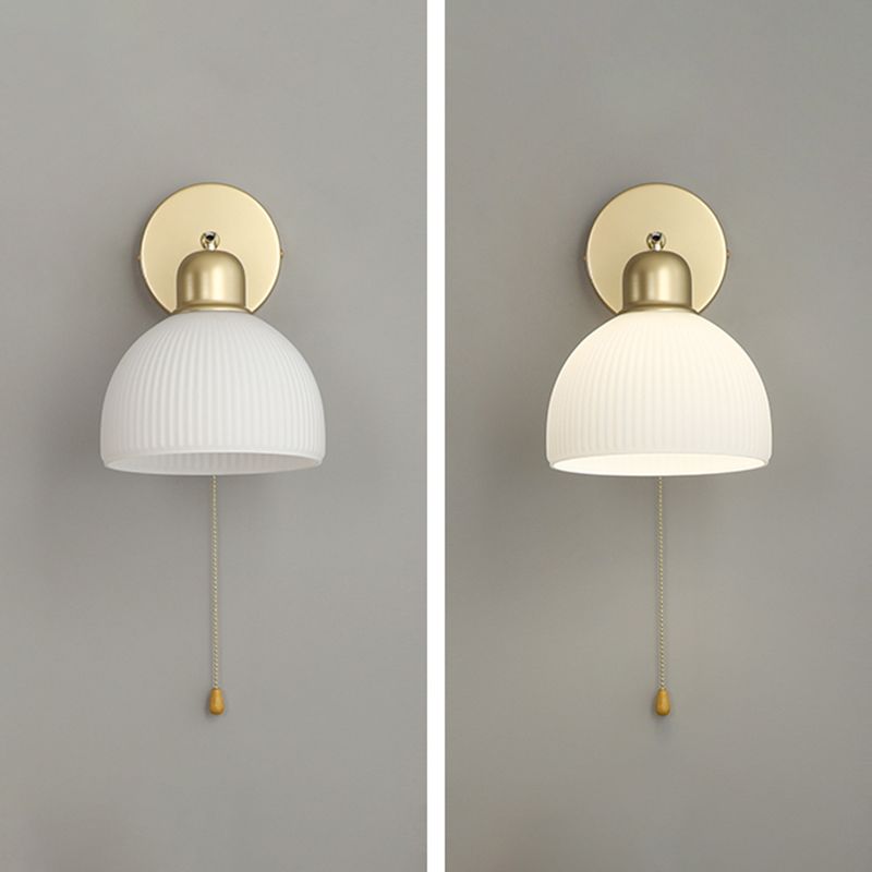 American Style Copper Wall Light Dome Shape Wall Lamp for Living Room