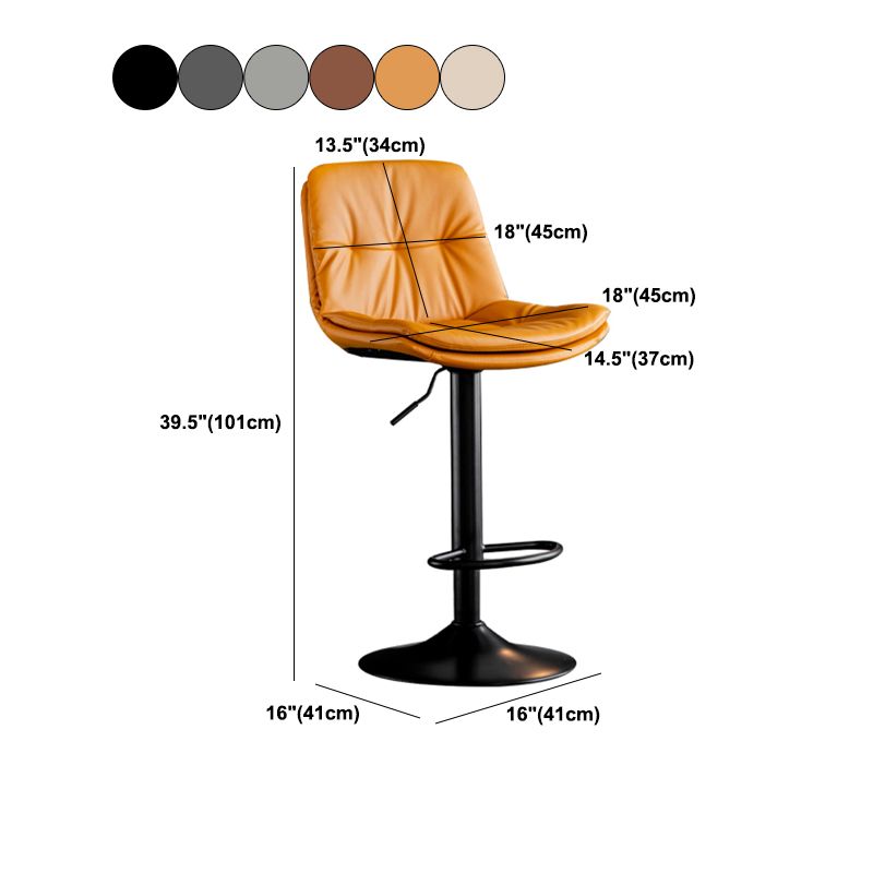 Industrial Metal Barstool Faux Leather Counter Stool With Chrome Base