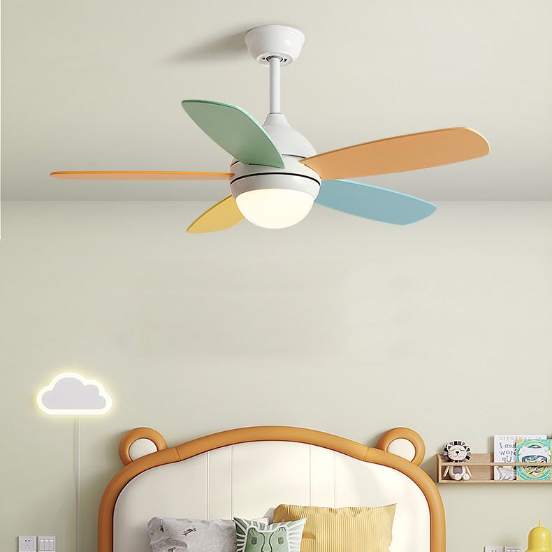 Dome Shape Metal Ceiling Fan Lighting Kids Style 1 Light Ceiling Fan Light
