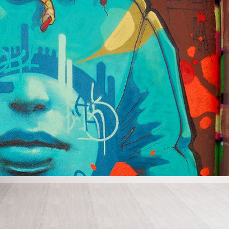 Peinture murale graphique aux couleurs douces, résistante aux taches, décoration murale contemporaine pour salon