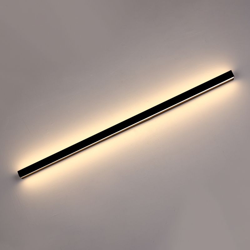 Moderner einfacher Stil Linearer Schatten Wandleuchten Metal 1 Leichte Leuchten im schwarzen Finish