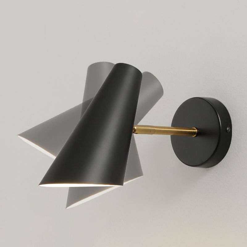 Single Black Modernism Wall Mounted Sconce Iron Wall Light Bedroom