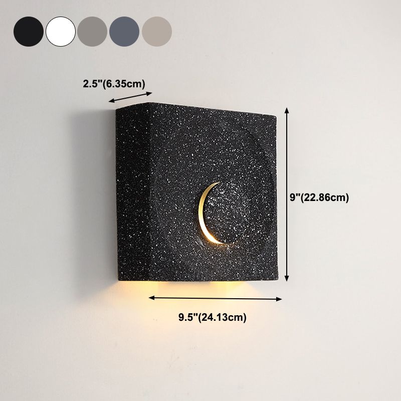 Stone Square Wall Sconce Lighting Modern Style 1 Light Wall Lighting Fixtures