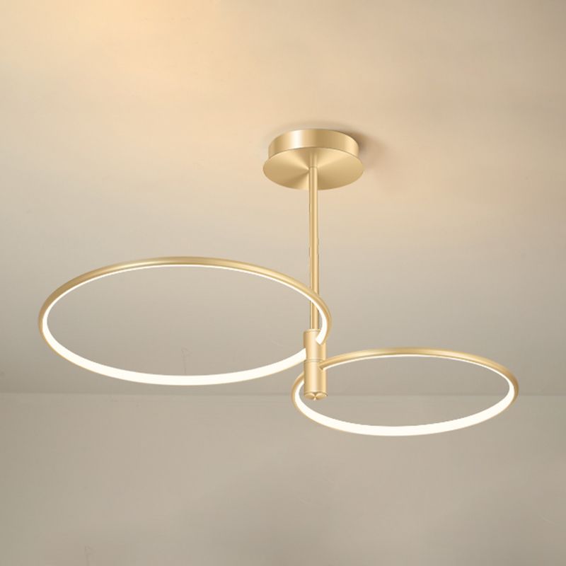 Round Chandelier Light Fixtures Modern Multi-Tier Gold Suspension Pendant Lamps