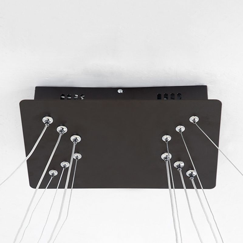 Black Tiered Metal Squared Ceiling Pendant Contemporary Ceiling Lighting Fixtures