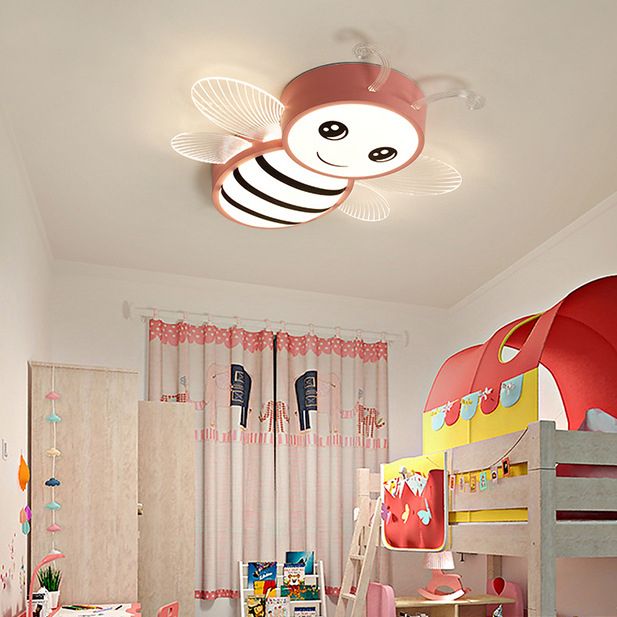 Bee-shaped  Flush Mount Light Fixtures Kids Acrylic Flushmount