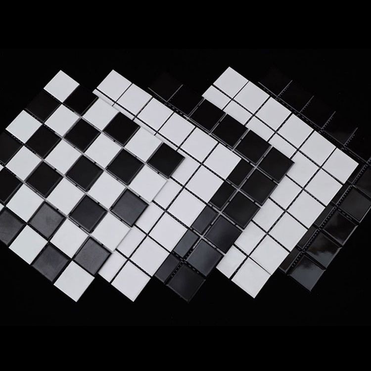 Black and White Wall Tile Mixed Material Mosaic Sheet Wall & Floor Tile