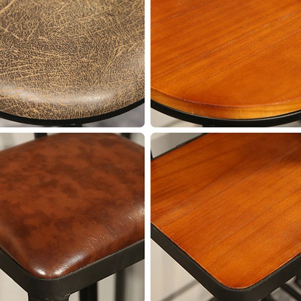 Contemporary Wood Barstools Armless Bar Stool with Metal Legs