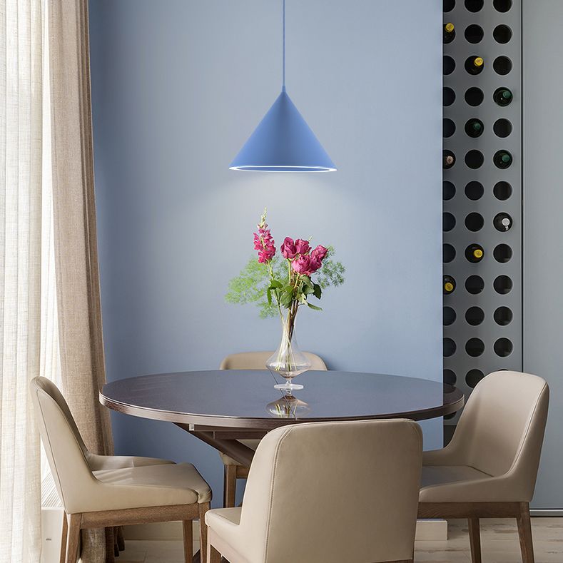 Cone Nordic Modern Pendant Light Metal 1-Light Down Lighting for Dining Room