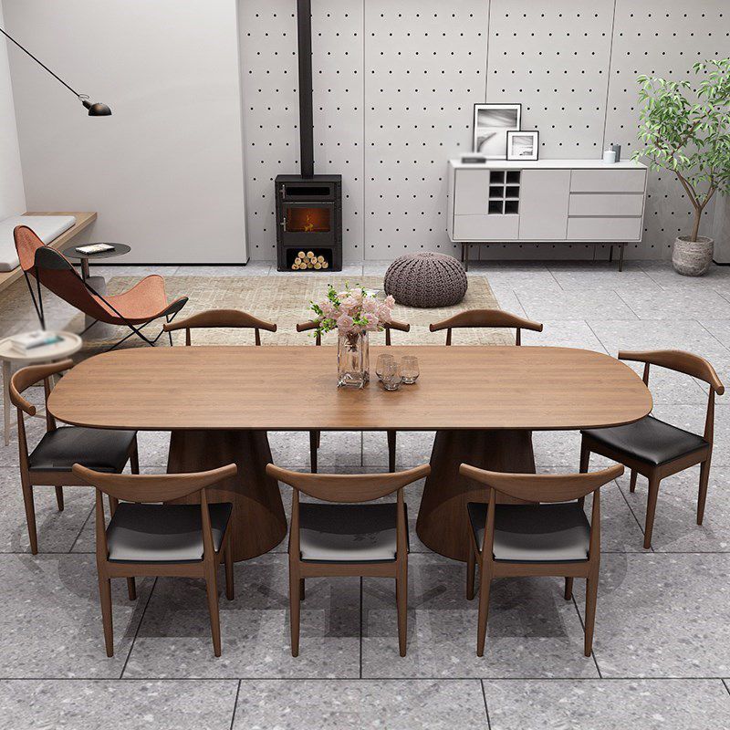 Brown Dinner Table Contemporary Style Dining Table for Home Kitchen Dinner