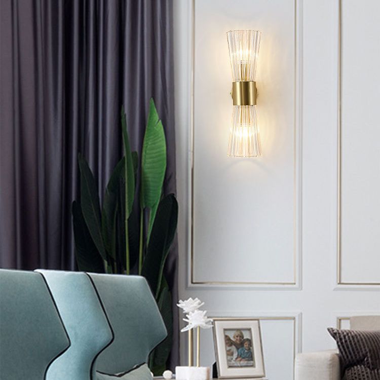 Postmodern Hourglass Shaped Wall Mounted Lights Crystal Glass Flush Mount Wall Sconce for Bedside
