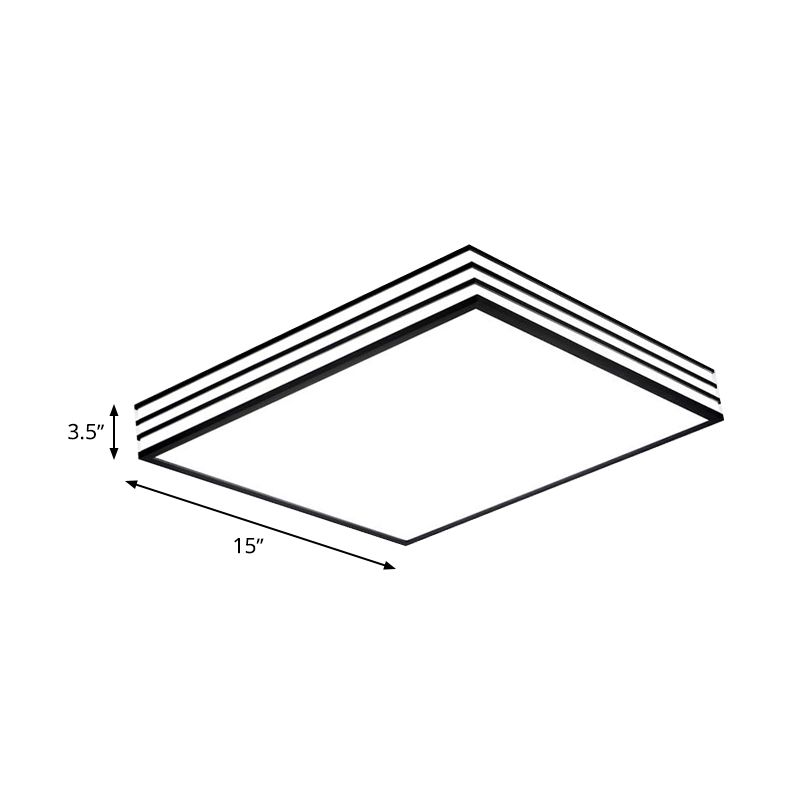 Kaskadierte quadratische Einbauleuchte aus nordischem Metall mit LED-Deckeneinbau in Weiß und Schwarz in warmem/weißem/3-Farben-Licht
