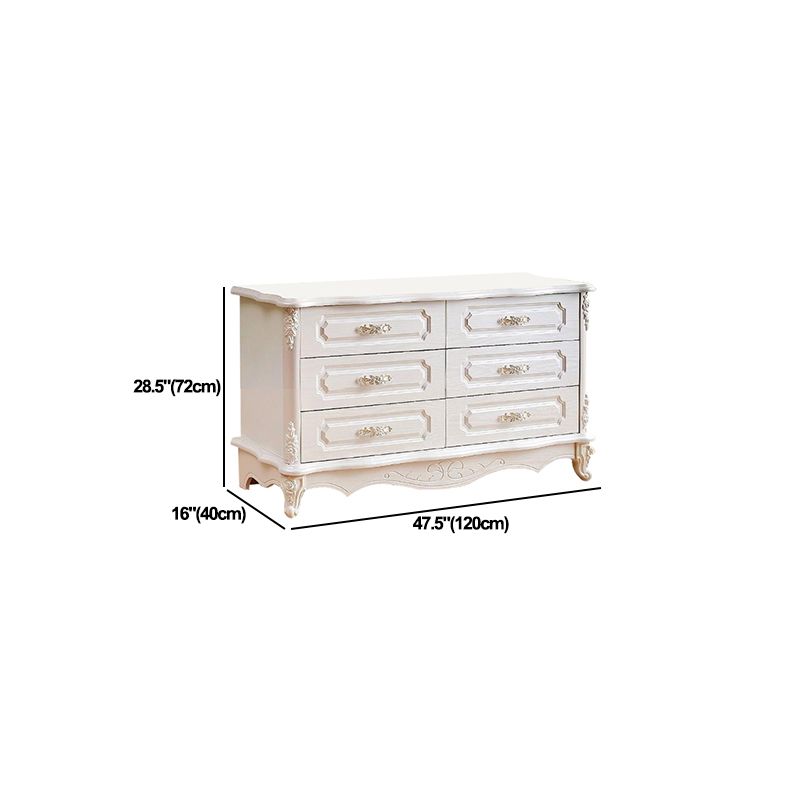 White Wood Storage Chest Dresser Modern Bedroom Storage Chest with Drawers