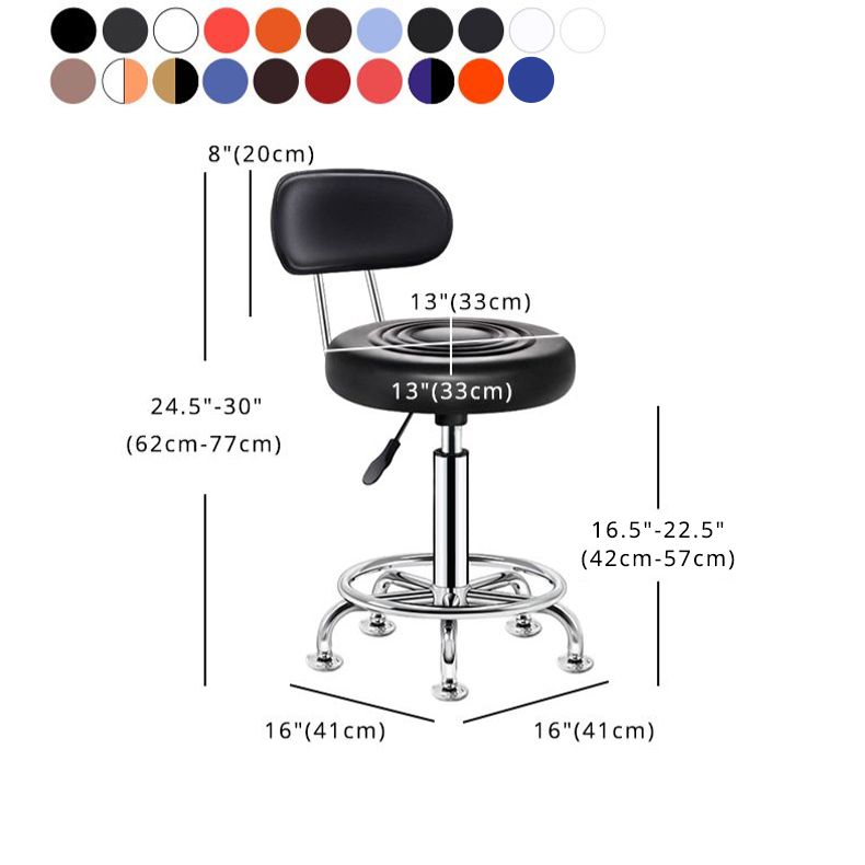 Modern Liftable Rotatable Counter Stool Steel Beauty Shop Bar Stool with Leather Cushion