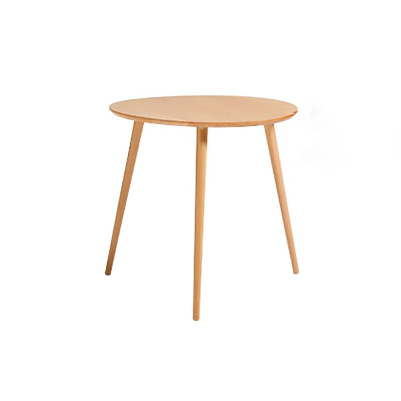 Modern Wood Round Side Table 4 Legs End Table in Natural/White