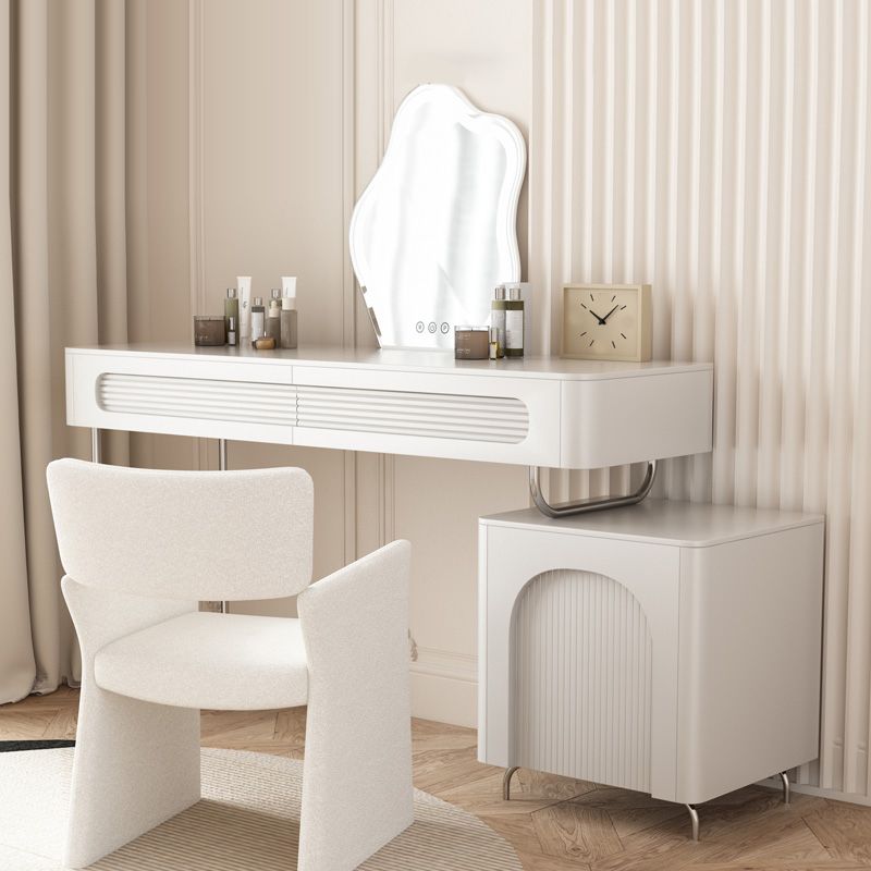 Modern With Drawer Solid Wood White Bedroom Makeup Vanity Desk