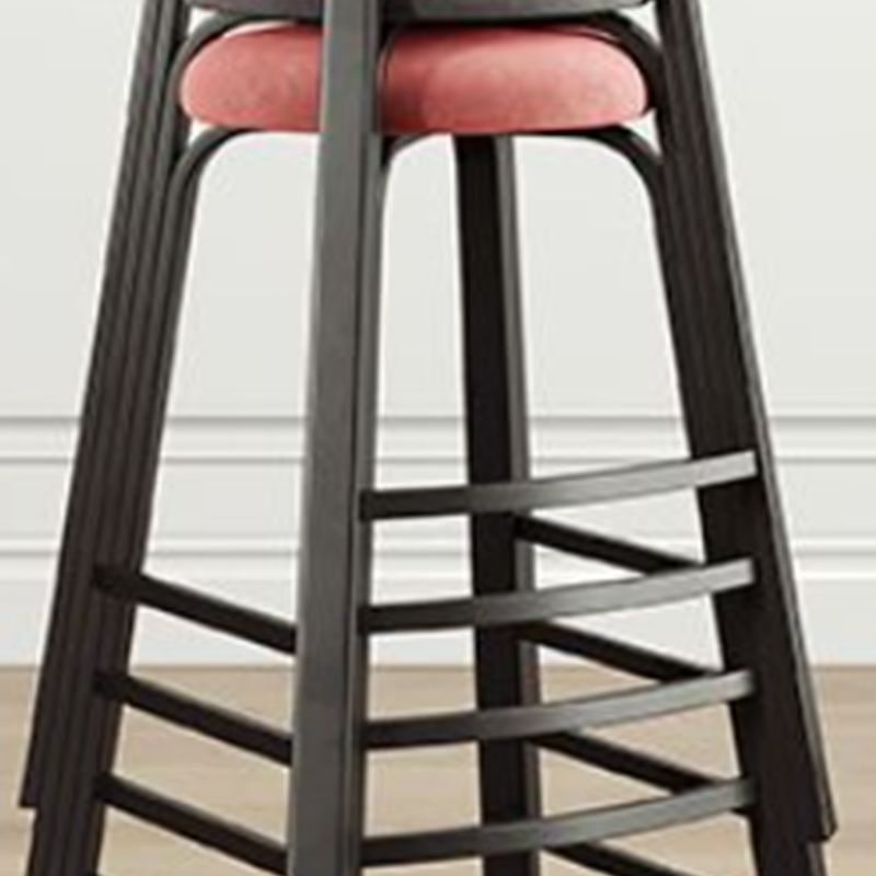 Modern Armless Stackable Counter Stool Iron Cafe Bar Stool with Cushion and Pedal