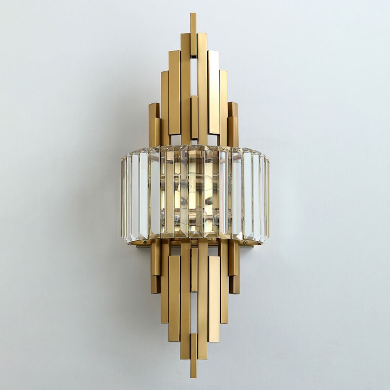 Half Shade Bedroom Wall Sconce Lighting Crystal Nordic Style Wall Lighting Fixture in Gold