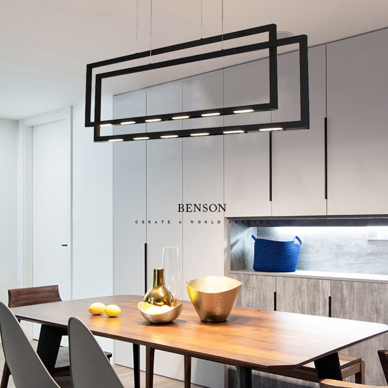 Moderne stijl lineaire eilandverlichting armaturen metaal 6-lichte eiland hanglampen