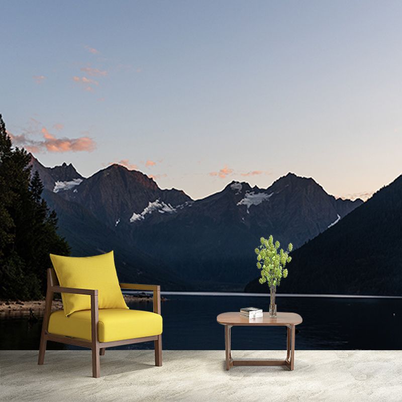 Modern Style Wall Mural Wallpaper Mountain Range Sitting Room Wall Mural