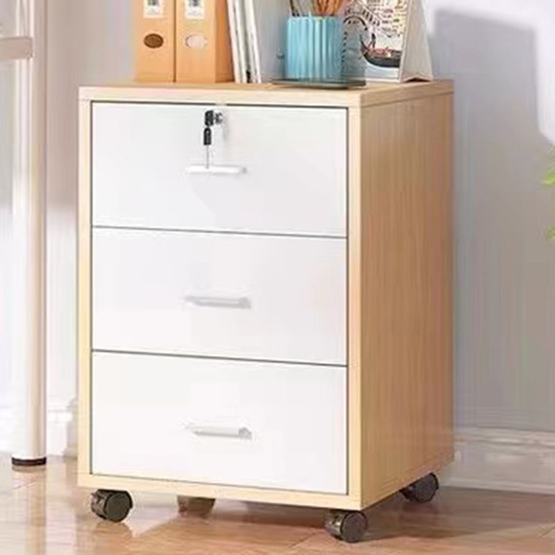 Modern File Cabinet Wooden Frame Lock Storage Filing Cabinet for Office