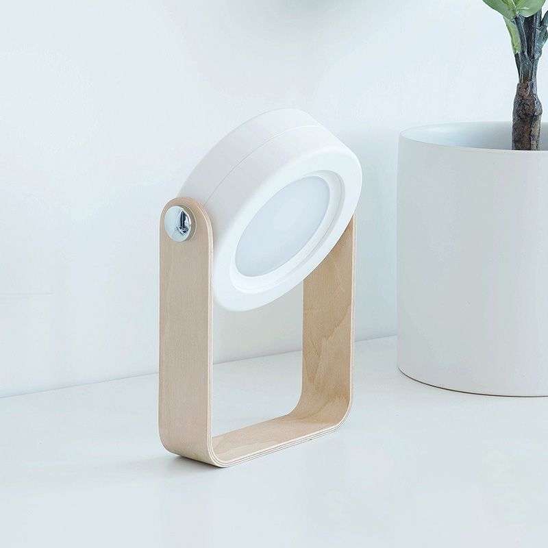 Portable Round Night Light Creative Lampshade Foldable Design Acrylic Bedroom LED Lantern Table Lamp