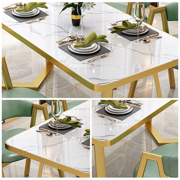 Mesa de comedor de Top White Glam White Mesa de comedor estándar para la cocina