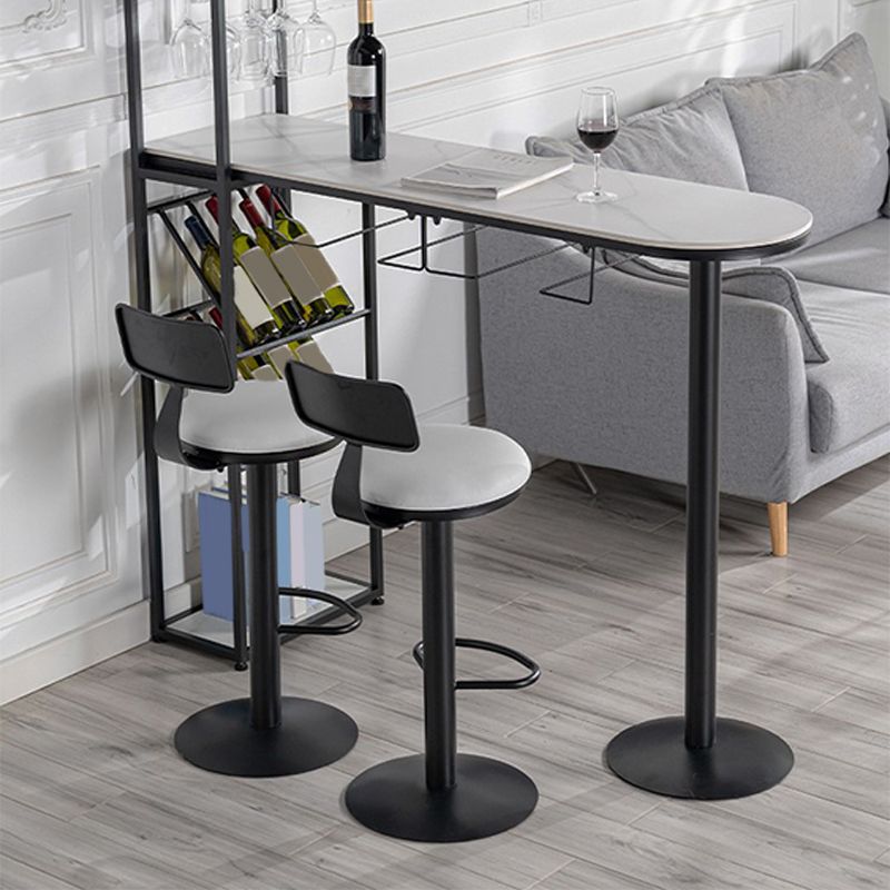 Modern Pub Dining Set 1/2/3 Pcs Stone Bar Table with Adjustable Stools