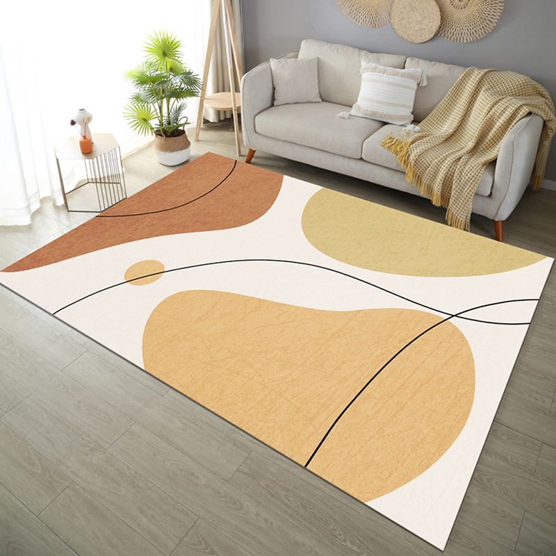 White Nordic Rug Polyester Color Lump Rug Non-Slip Backing Rug for Home Decoration