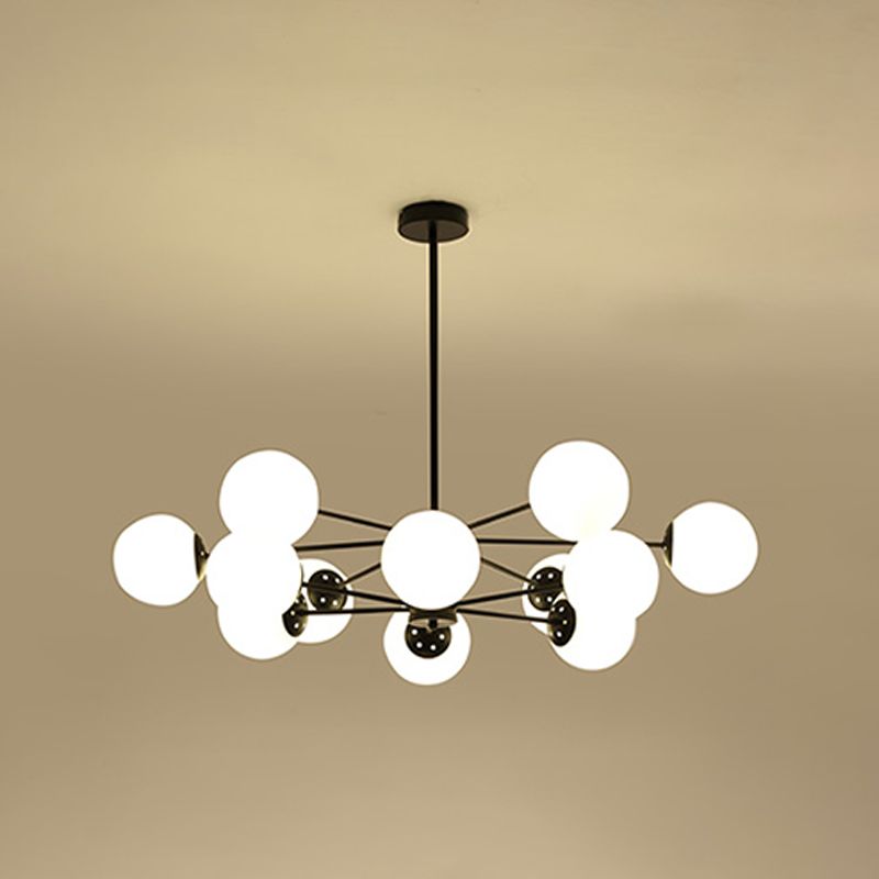 Modern Glass Ceiling Pendant Light Spherical Ceiling Hung Fixtures for Bedroom