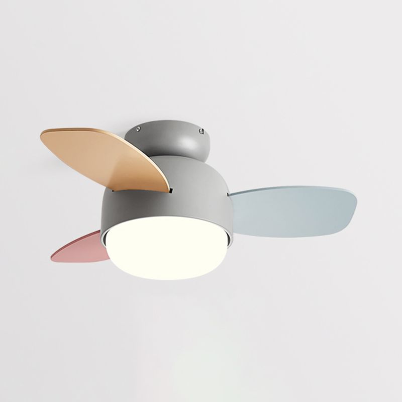 Metal Ceiling Fan Light Modern Style 1 Light Ceiling Fan Lighting for Children's Room