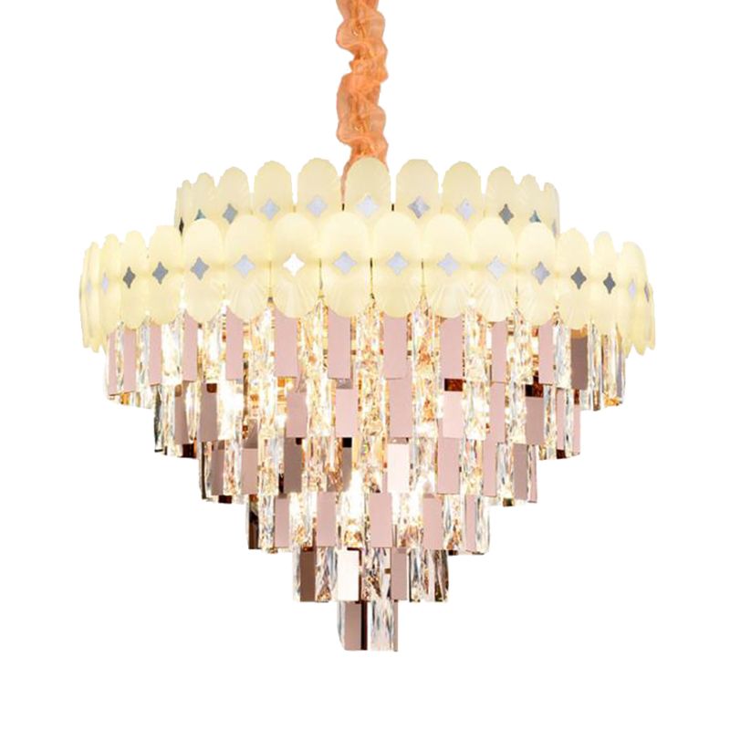 Layered Ceiling Chandelier Contemporary Clear Crystal 12/16/22 Lights Living Room Down Lighting
