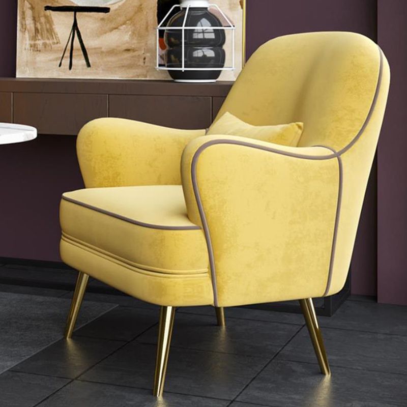 Contemporary 25.6"W x 25.6"D x 32.3" H Recessed Arms Pillow Back ArmChair