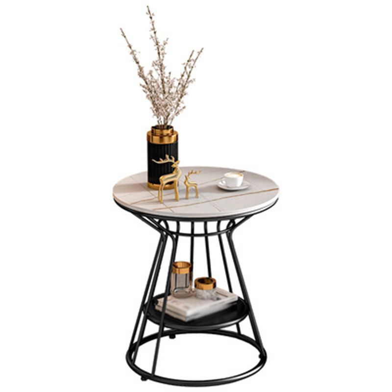 Mid-Century Stone End Table 19.69" W x 19.69" x D 21.65" H Frame Side Table