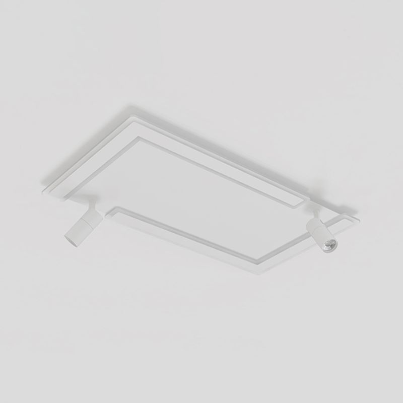 2 Licht rechteckige LED-Flush-Montierung in modernem kreativem Stil weißer Acryl-Deckenleuchte mit verstellbarer Lampe