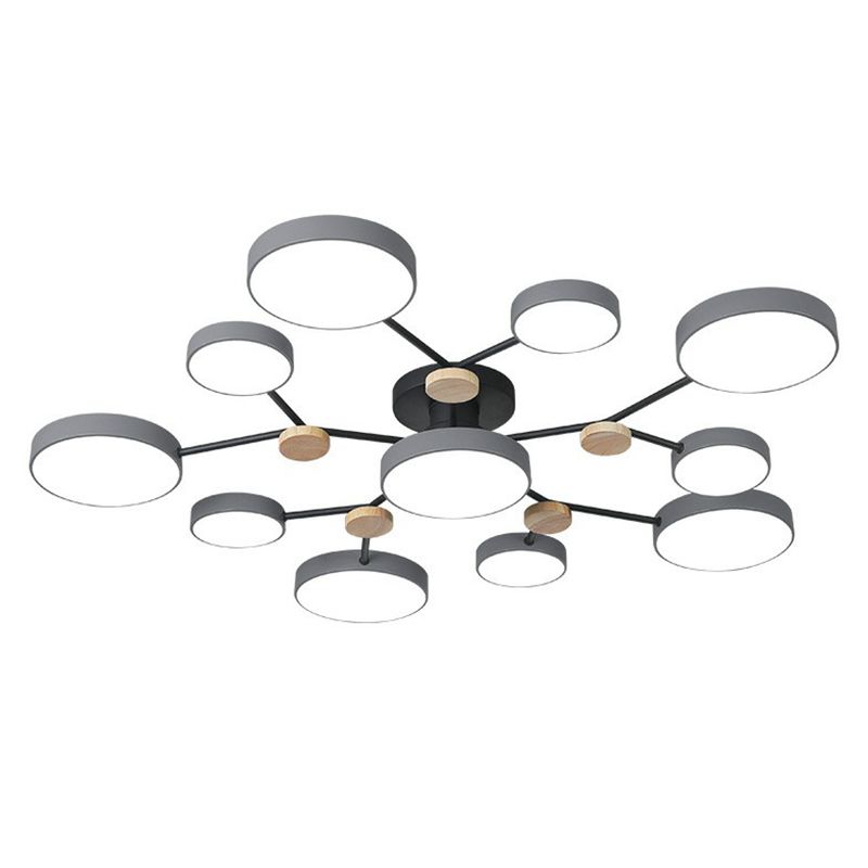 Salon de forme ronde lustre pendentif léger acrylique 11 têtes