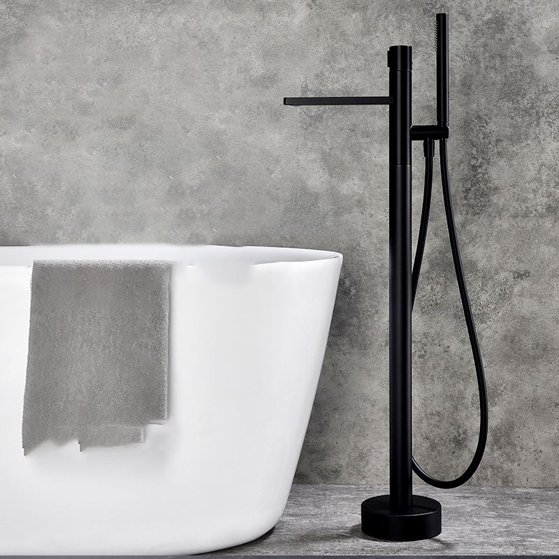 Floor Mounted Metal Freestanding Tub Filler High Arc Freestanding Bathtub Faucet
