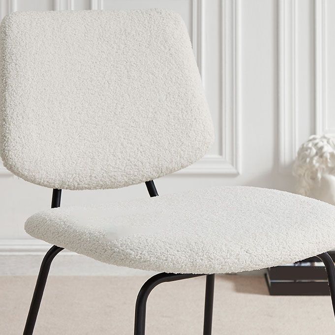Contemporary Side Chair Open Back Metal Dining Room Chair in White