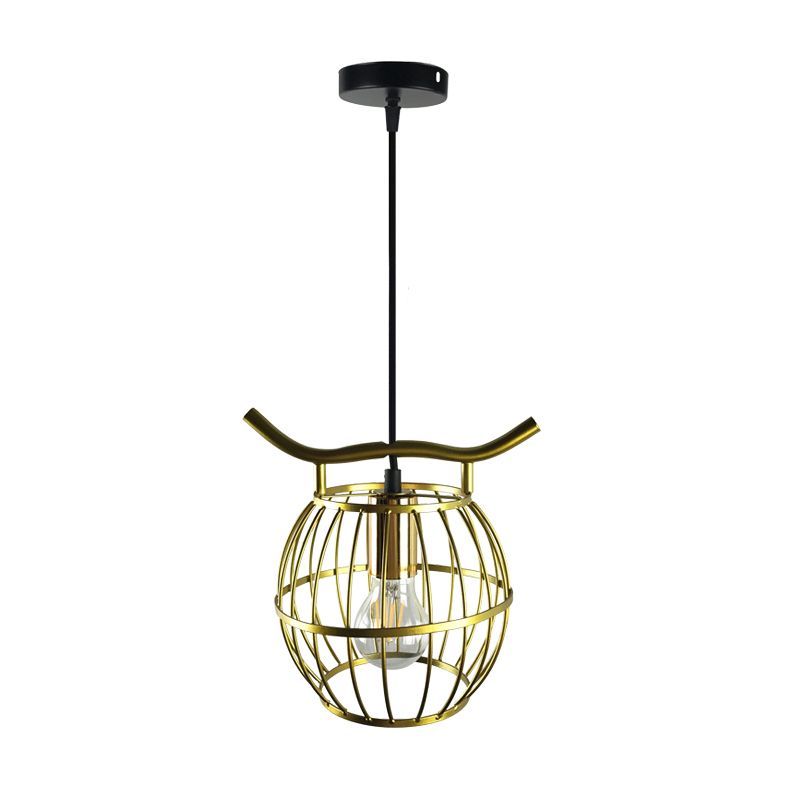 1 Luz de metal ligero Luz de oro vintage Orbe Cage Stairway Lighting Lights