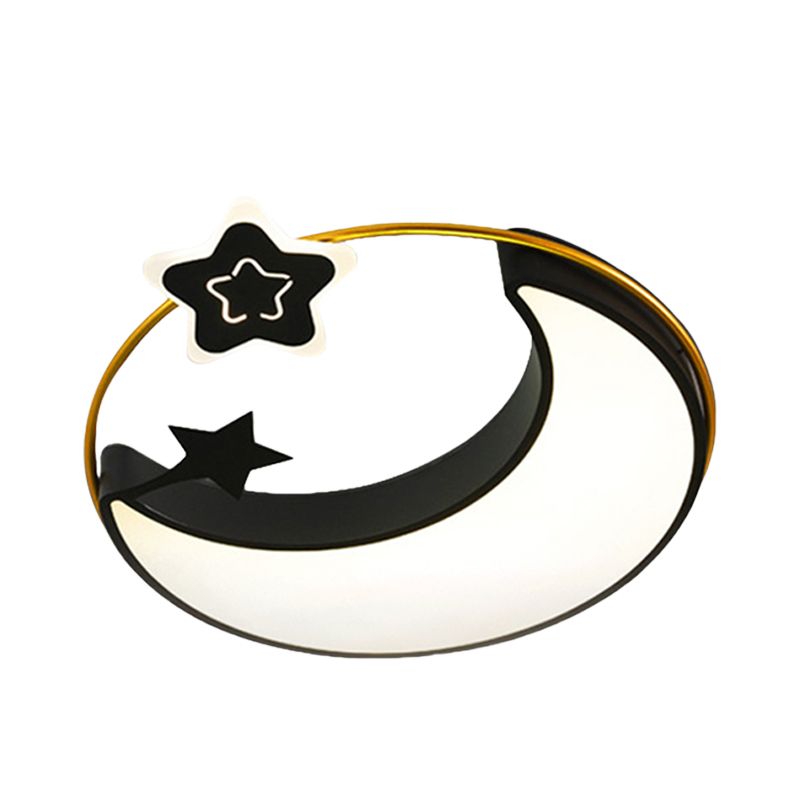 Black Moon en Star Flushmount Contemporary Led Acryl dicht bij plafondverlichtingsarmatuur