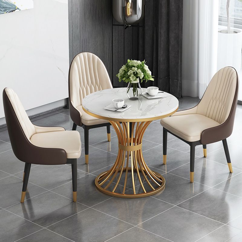 Glam Stone Dining Set 1/3/4/5 Pieces Dining Furniture for Home